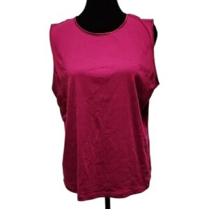 Christopher & Banks Sleeveless Crewneck Tank - Fuchsia XL